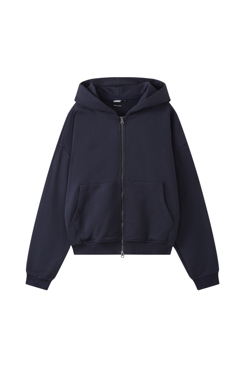 Navy blue hoodie on a white background