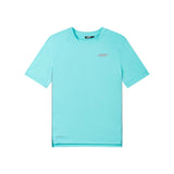 Light blue t-shirt with a brand logo on a white background